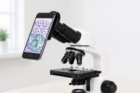 Fotografieren mit dem Mikroskop per Smartphone am Okular