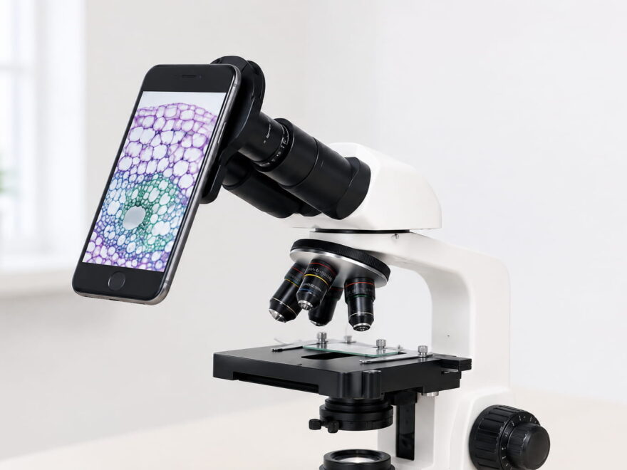 Fotografieren mit dem Mikroskop per Smartphone am Okular