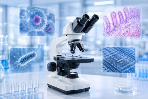 Mikroskope in der Wissenschaft mit Anwendungen in Biologie, Medizin und Technik