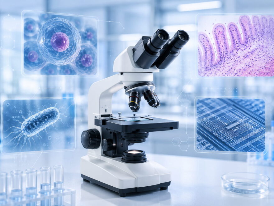 Mikroskope in der Wissenschaft mit Anwendungen in Biologie, Medizin und Technik