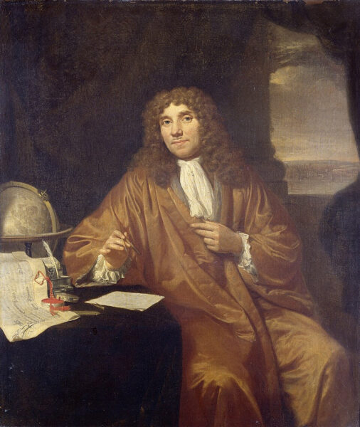Antoni van Leeuwenhoek im historischen Porträt Historisches Porträt von Antoni van Leeuwenhoek aus dem 17. Jahrhundert
